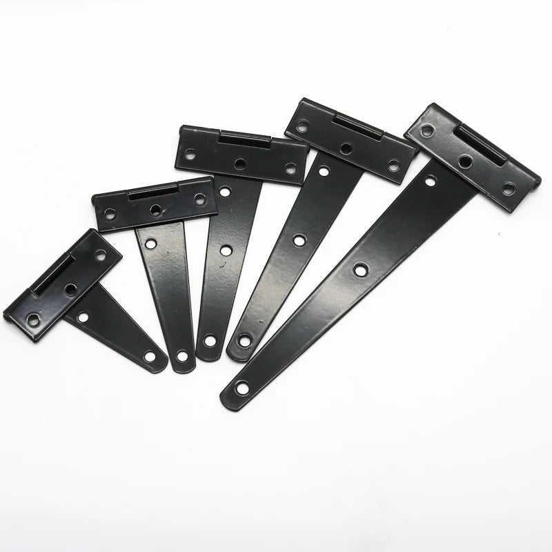 1 Pcs Black Paint T Shape Triangle Hinge Cabinet Shed Wooden Door Gate Hinges Hardware
