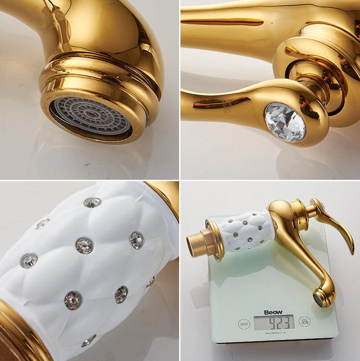 Bathroom Antique Bronze Finish Brass Basin Sink Solid Brass Faucets Single Handle Water Mixer Taps Bath Crane  ELFCT001
