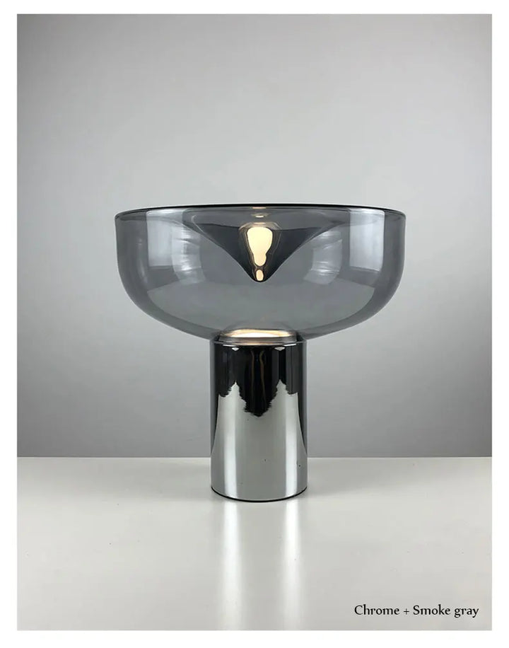 Nordic Clear Glass Table Lamp Creative Swirl Design Gold Hardware Plating Smoky Gray Bedroom Decoration LED E27 Desk Lamp