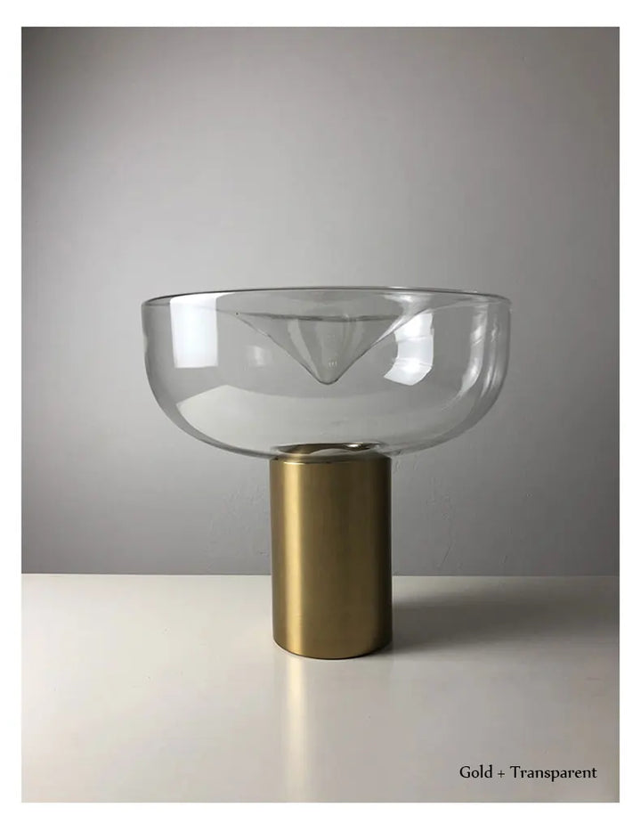 Nordic Clear Glass Table Lamp Creative Swirl Design Gold Hardware Plating Smoky Gray Bedroom Decoration LED E27 Desk Lamp