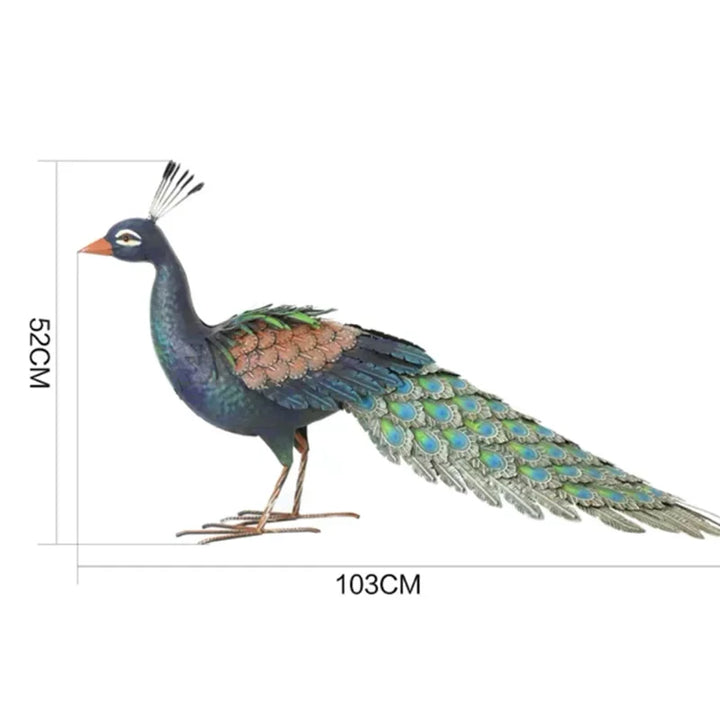 Modern Garden Decoration Peacock Statue Home Decor Metal Bird Sculpture Garden