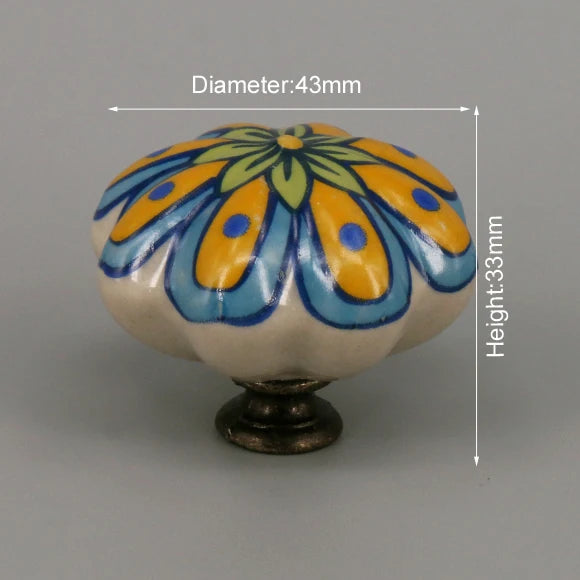 One Piece Vintage Ceramic Door Knobs for Cabinet Drawer, Closet Cupboard Wardrobe  furniture door  Pull Handle