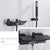 Quyanre Black Waterfall Bathtub Shower Faucets Wall Mount Shower Mixer Tap Faucets Hot Cold Bath Shower Tap BaRobinet Baignoire