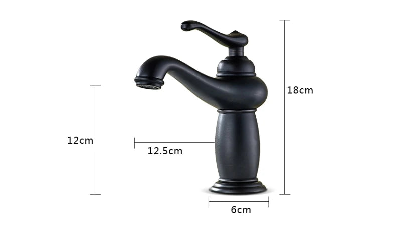 Bathroom Antique Bronze Finish Brass Basin Sink Solid Brass Faucets Single Handle Water Mixer Taps Bath Crane  ELFCT001