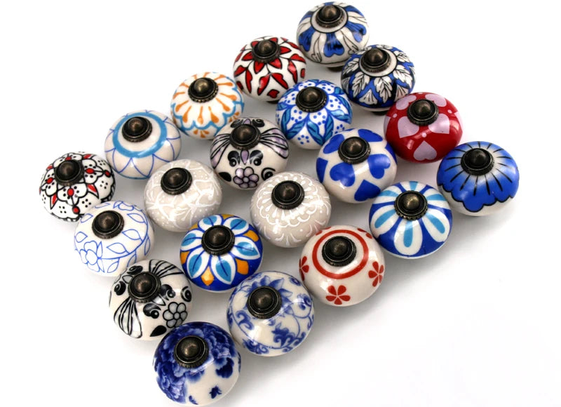 Vintage Ceramic  Kitchen Cupboard Door Drawer Knob Pull Hardware