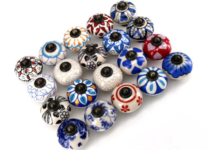 Vintage Ceramic  Kitchen Cupboard Door Drawer Knob Pull Hardware