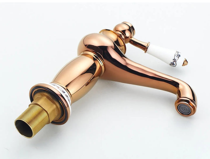 Bathroom Antique Bronze Finish Brass Basin Sink Solid Brass Faucets Single Handle Water Mixer Taps Bath Crane  ELFCT001