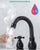 Brass Bathroom Faucet Set Dual Holder Three-hole Wash Basin Faucet Split Hot and Cold Water Sink Taps 5pc Black Tap