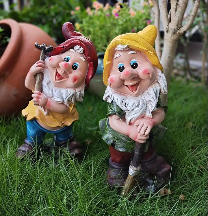 Outdoor  Resin 7 Dwarfs Landscape Terrace Yard Decoration