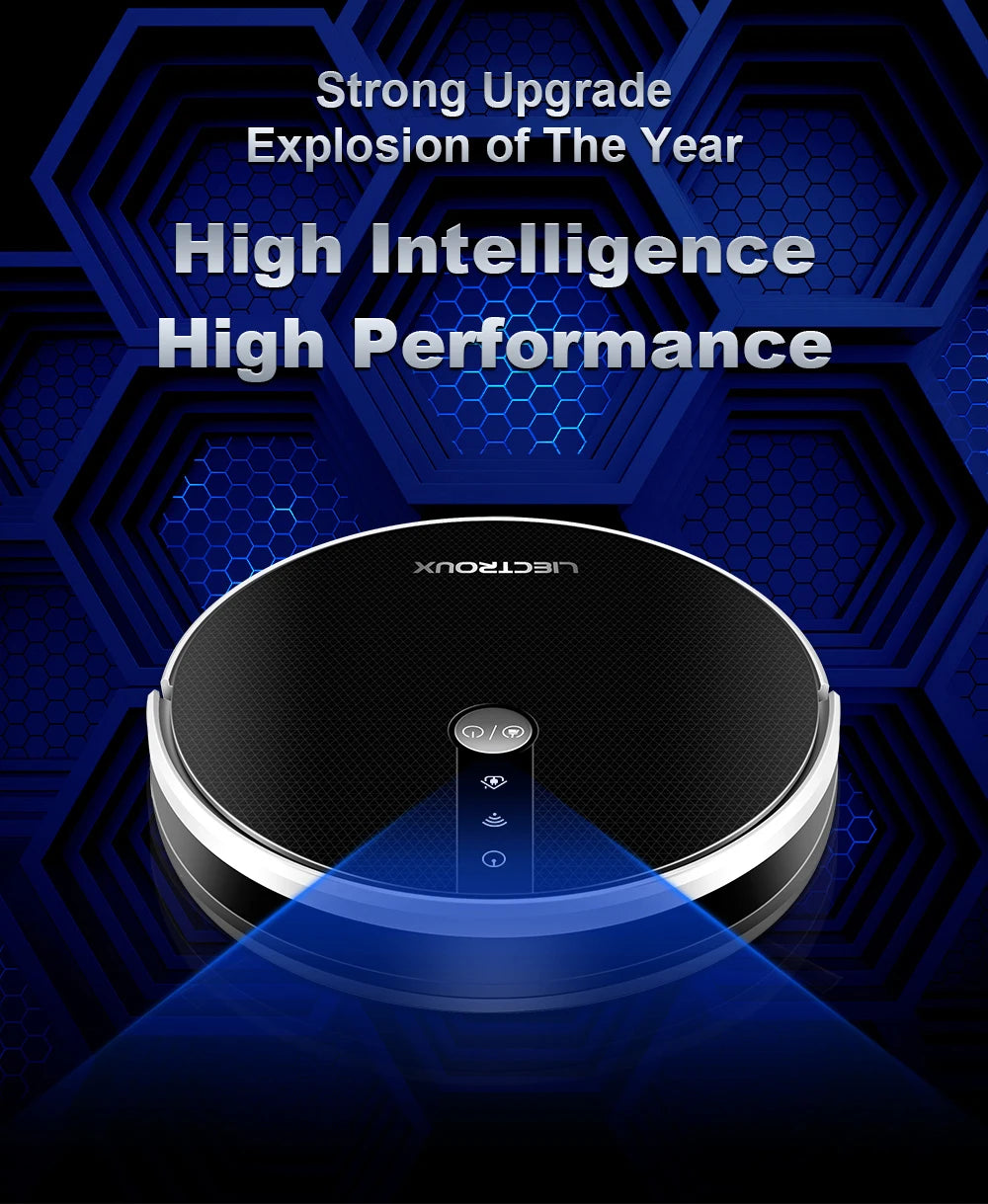 Robot Vacuum Cleaner LIECTROUX/LILIN C30B ,Map Navigation with Memory,Wifi APP Control,6000pa Suction,Smart Electric Water Tank