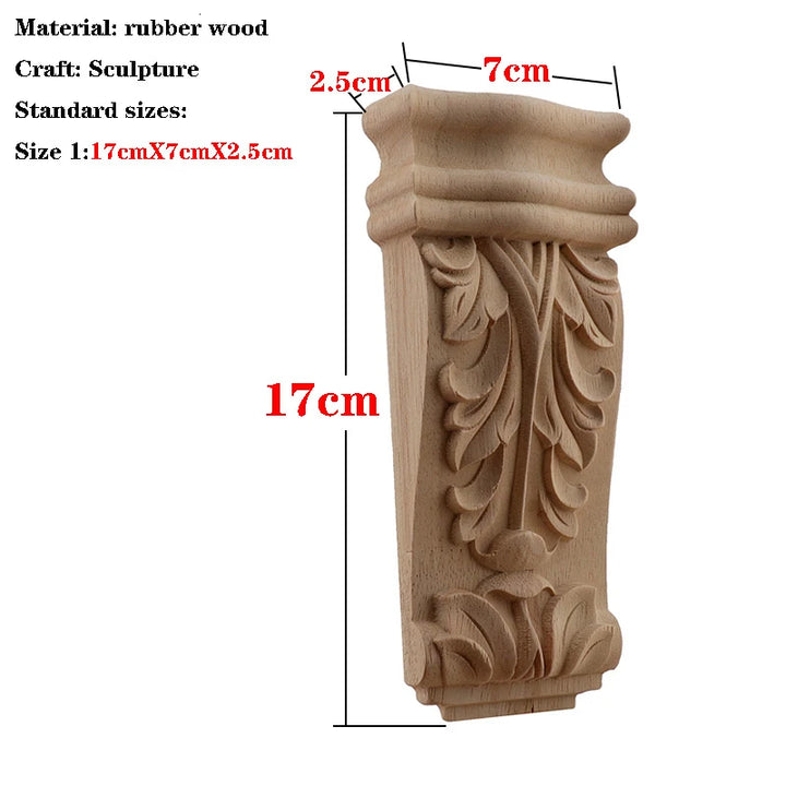 Retro Vintage Wood Carved Onlay Applique Carpenter Frame Decal Furniture