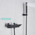 Quyanre Black Waterfall Bathtub Shower Faucets Wall Mount Shower Mixer Tap Faucets Hot Cold Bath Shower Tap BaRobinet Baignoire