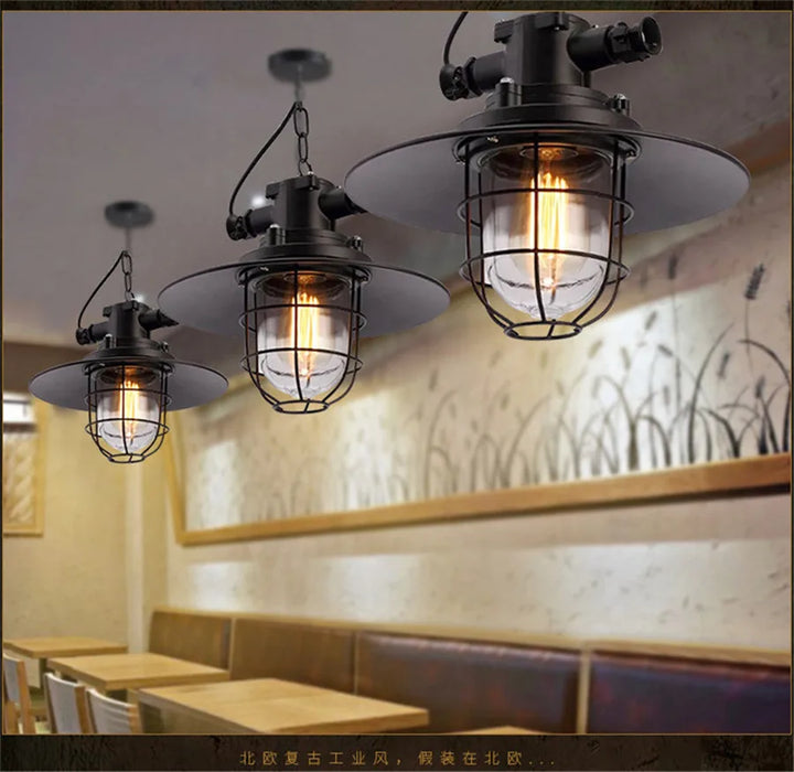 Loft Industrial Retro Iron Pendant Lights Lampshade for Restaurant Clothing Store Light Cafe Cover Kitchen Home Hanging Lamp