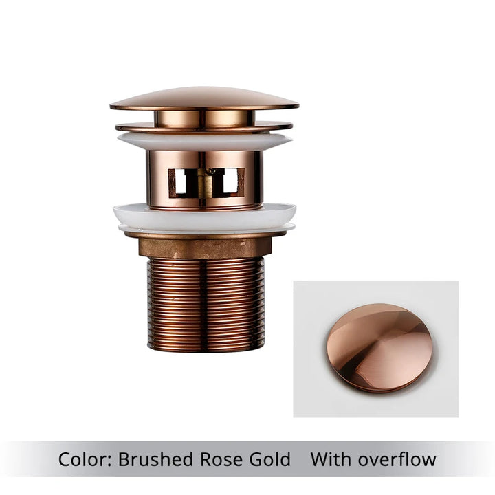Bathroom Sink Stopper Washbasin Pop Up Drain Plug Cover Waste Pipe Drainer With Or Without Overflow For Bath Accessories