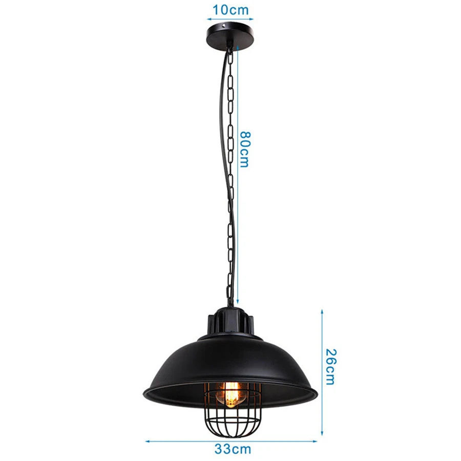 Loft Industrial Retro Iron Pendant Lights Lampshade for Restaurant Clothing Store Light Cafe Cover Kitchen Home Hanging Lamp