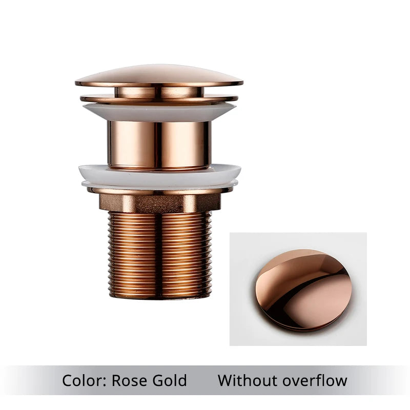Bathroom Sink Stopper Washbasin Pop Up Drain Plug Cover Waste Pipe Drainer With Or Without Overflow For Bath Accessories