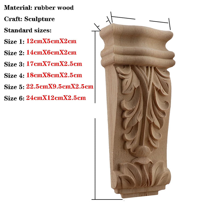 Retro Vintage Wood Carved Onlay Applique Carpenter Frame Decal Furniture
