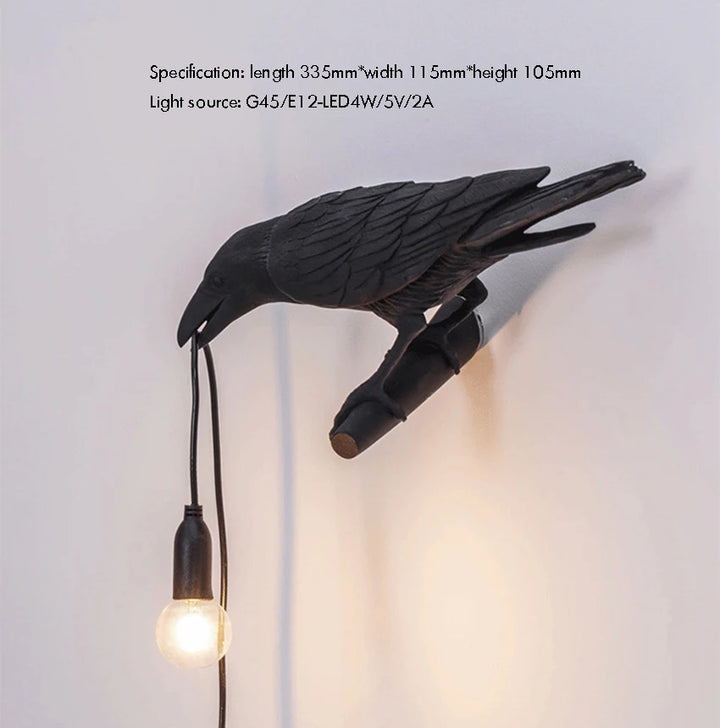 Modern Table Light,E12 Wall Lamp Resin Bird Light for Home Decoration Living Room Foyer Study Bedroom Nightstand Lights