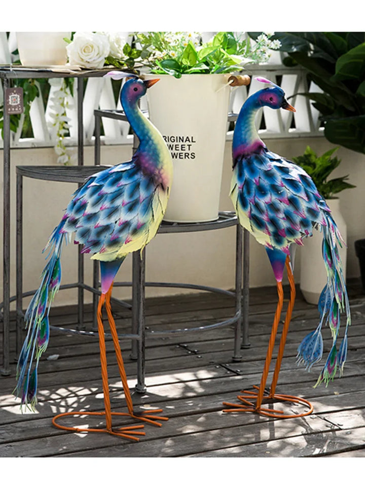 Modern Garden Decoration Peacock Statue Home Decor Metal Bird Sculpture Garden