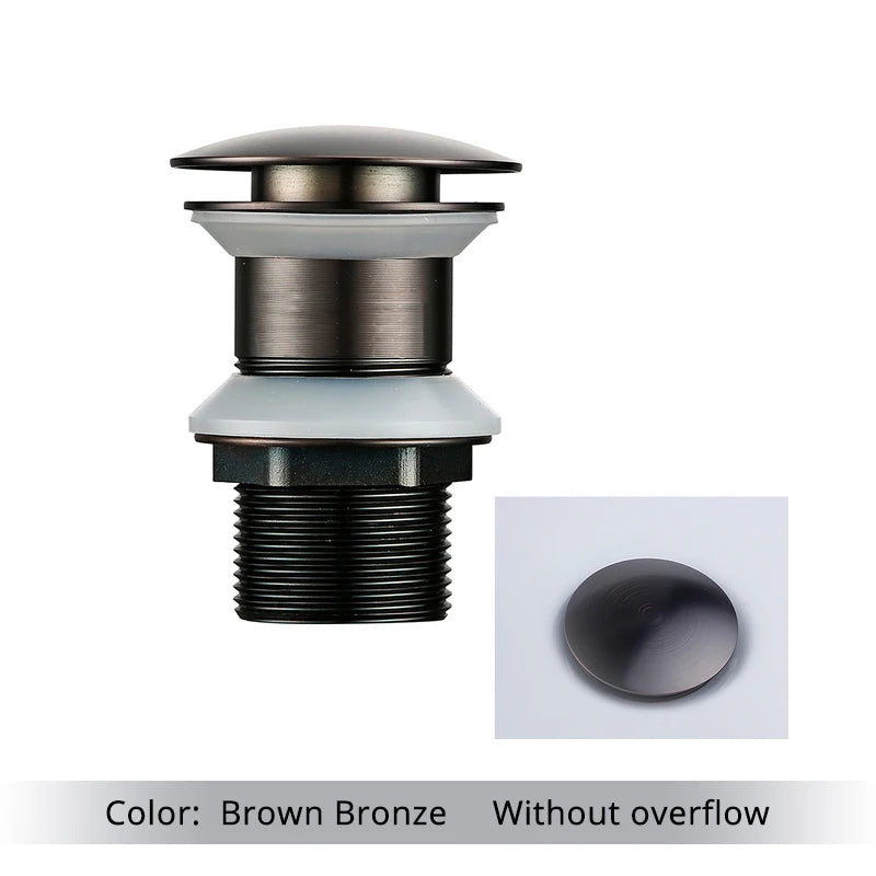 Bathroom Sink Stopper Washbasin Pop Up Drain Plug Cover Waste Pipe Drainer With Or Without Overflow For Bath Accessories