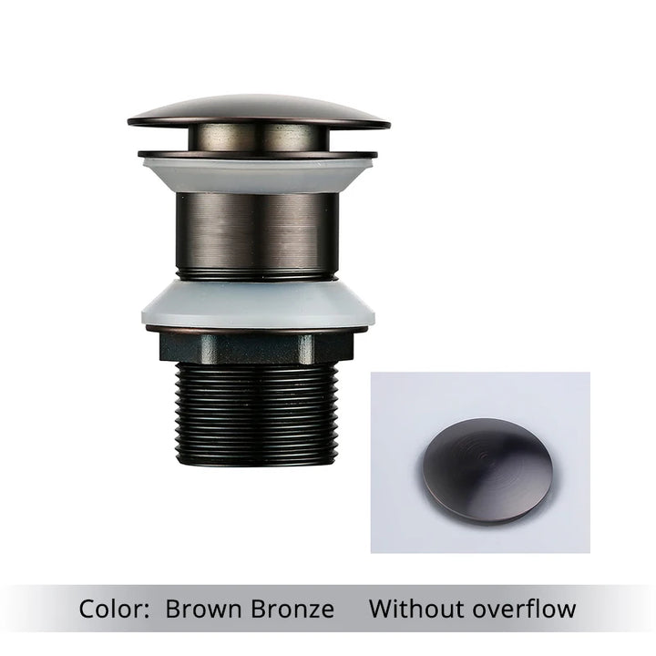Bathroom Sink Stopper Washbasin Pop Up Drain Plug Cover Waste Pipe Drainer With Or Without Overflow For Bath Accessories