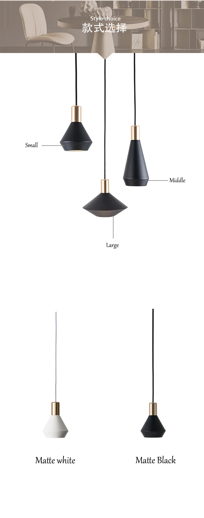 SANDYHA Black White Pendant Lights Lustres Para Sala De Jantar Lamp for Bedroom Lampe Chevet Hanglamp Salon Plafond Chandeliers