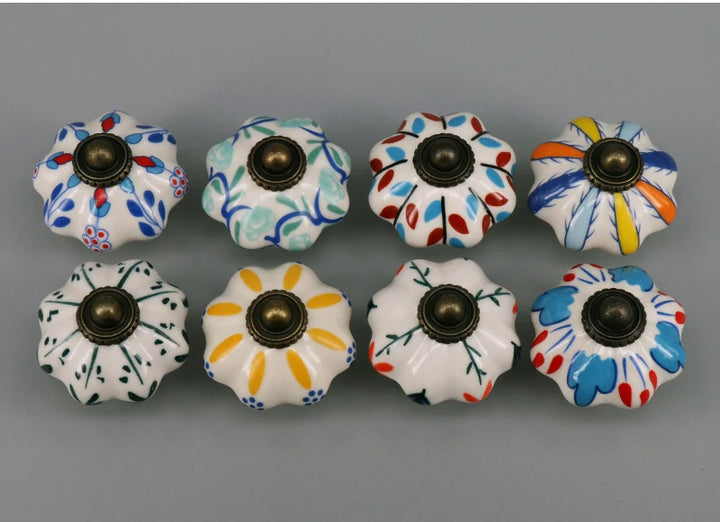 One Piece Vintage Ceramic Door Knobs for Cabinet Drawer, Closet Cupboard Wardrobe  furniture door  Pull Handle