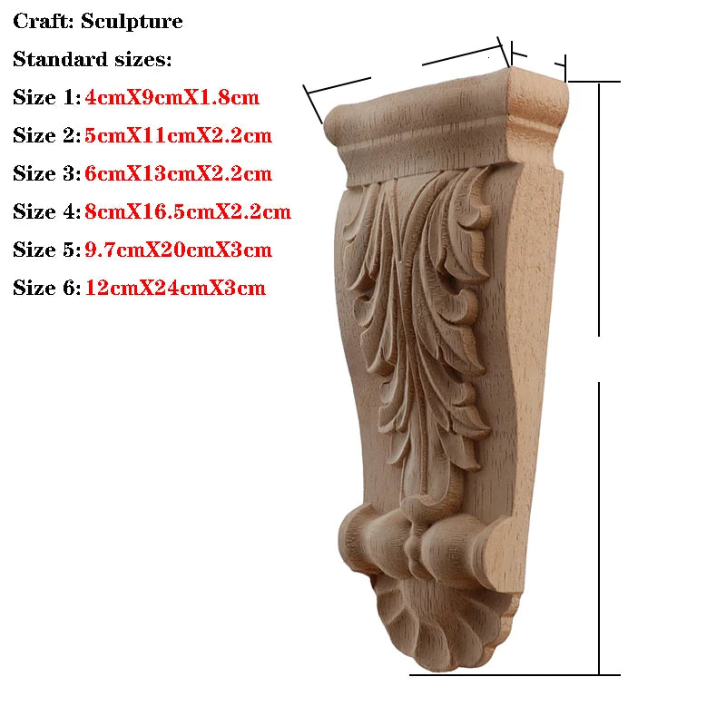 Retro Vintage Wood Carved Onlay Applique Carpenter Frame Decal Furniture