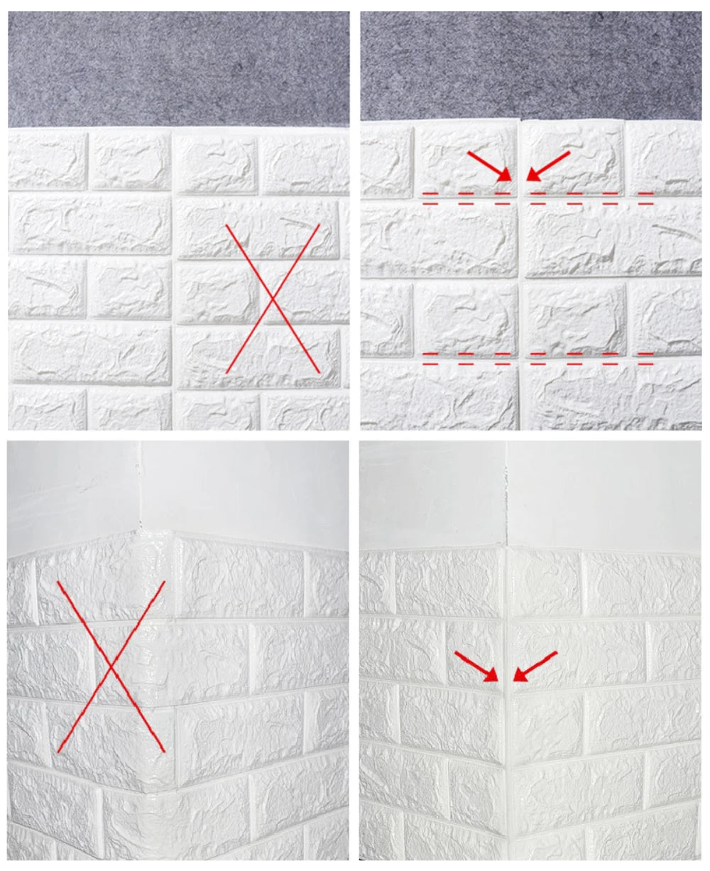 Self-Adhesive 3D Wall Stickers Luxury Decor for Living Room Bedroom Waterproof Foam Wallpapers DIY Brick Pattern