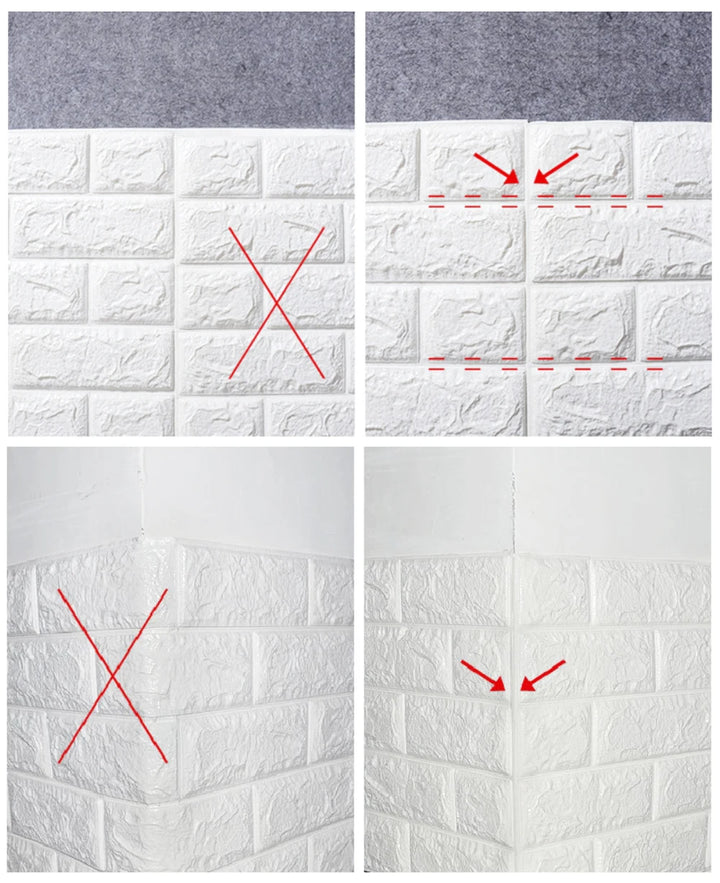 Self-Adhesive 3D Wall Stickers Luxury Decor for Living Room Bedroom Waterproof Foam Wallpapers DIY Brick Pattern
