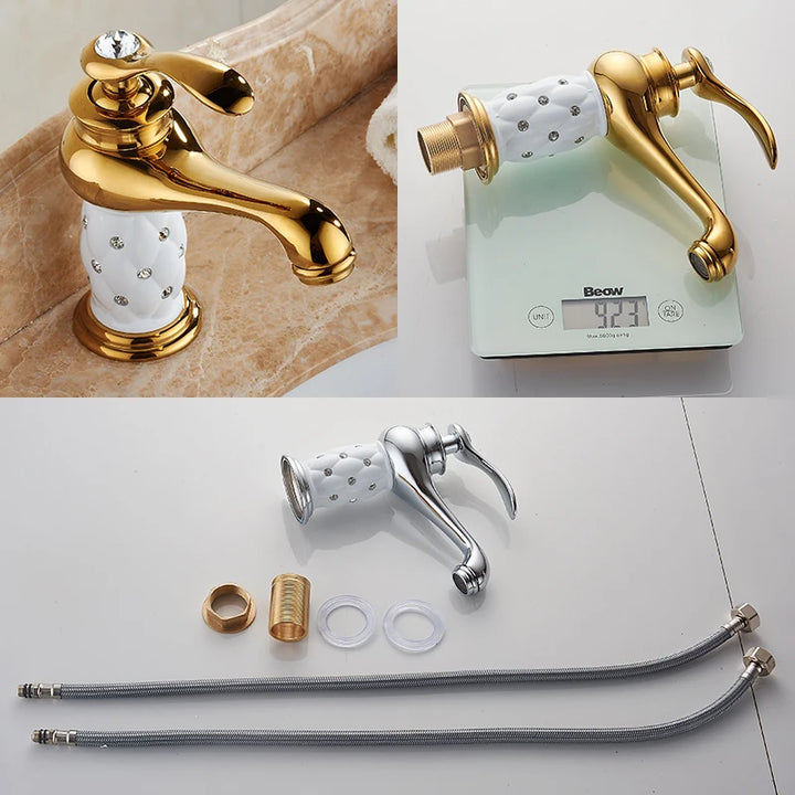 Bathroom Antique Bronze Finish Brass Basin Sink Solid Brass Faucets Single Handle Water Mixer Taps Bath Crane  ELFCT001