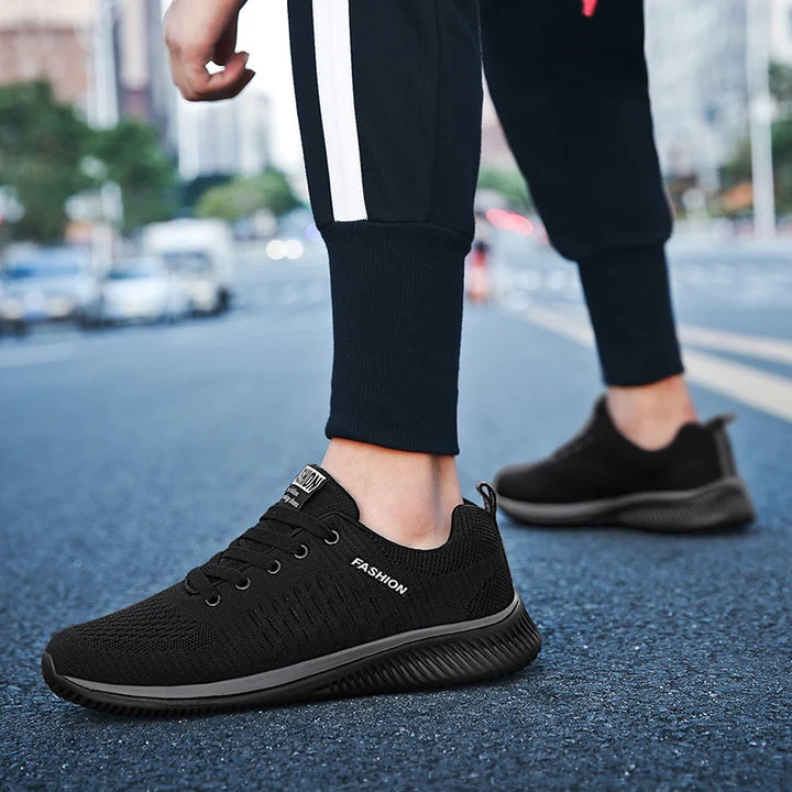 Light Sports Shoes Men Women Black Knit Sneakers Big Size 48 Breathable Casual Walking Shoes Zapatillas