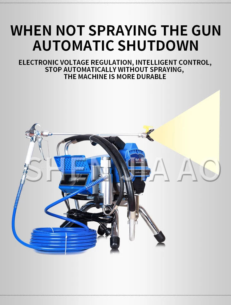 495 Brushless High Pressure Airless Spraying Machine 2500W Home Decoration Wall Coating Paint Spraying Machine 2.5L/min