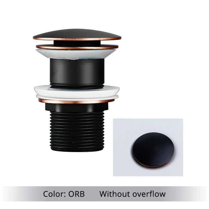 Bathroom Sink Stopper Washbasin Pop Up Drain Plug Cover Waste Pipe Drainer With Or Without Overflow For Bath Accessories