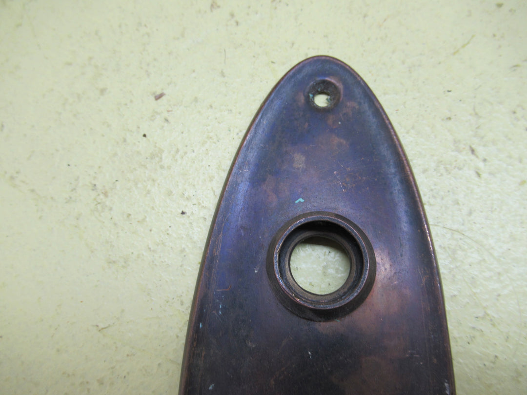Small Oval Antique Copper Ridge Door Plate 180L x 60W