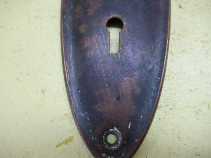 Small Oval Antique Copper Ridge Door Plate 180L x 60W