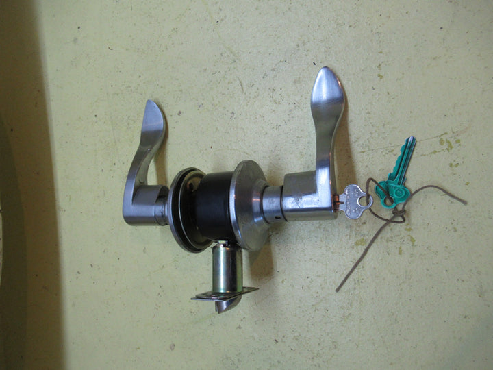 Stainless Steel Wave Lever Handles with Thumb lock and key Entry 60Dia/Lever 60H x 115L