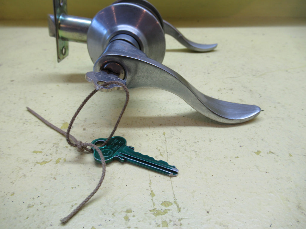 Stainless Steel Wave Lever Handles with Thumb lock and key Entry 60Dia/Lever 60H x 115L