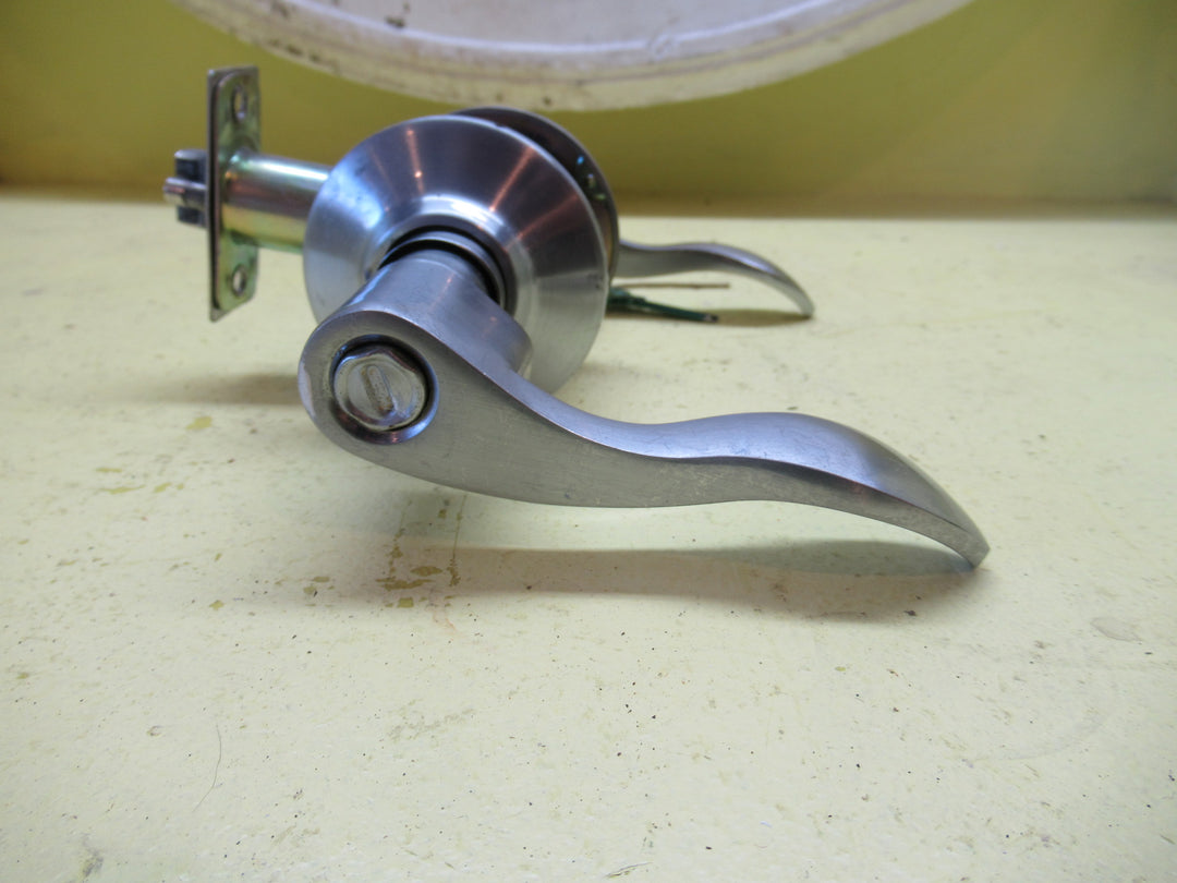 Stainless Steel Wave Lever Handles with Thumb lock and key Entry 60Dia/Lever 60H x 115L