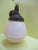 Art Deco Blush Stepped Tear Drop Scone with Copper Fixture 245H x 140W x 230D