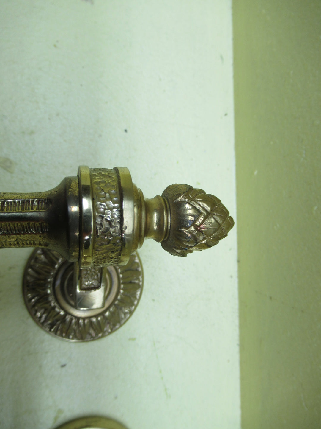 Villa Solid Brass Ornate Slanted Pull Handles in leaf & Bud Design 90H x 305L x 70W