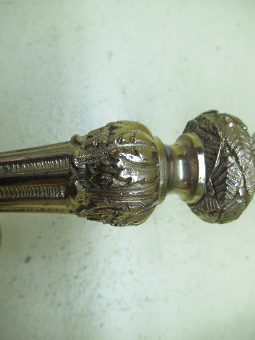 Villa Solid Brass Ornate Slanted Pull Handles in leaf & Bud Design 90H x 305L x 70W
