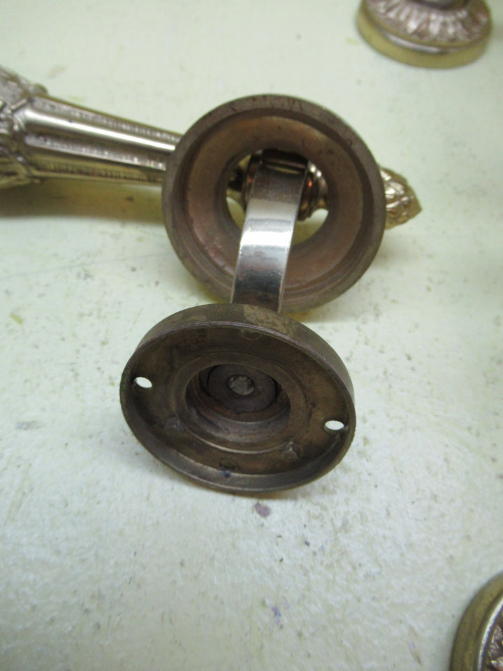 Villa Solid Brass Ornate Slanted Pull Handles in leaf & Bud Design 90H x 305L x 70W