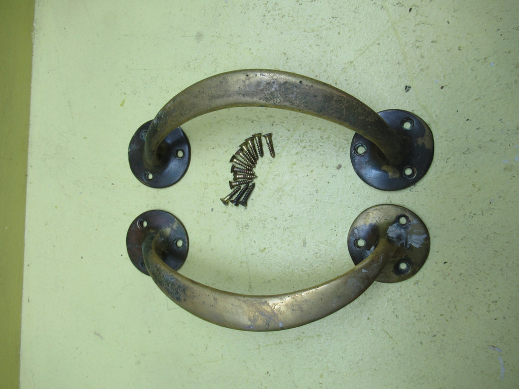 Vintage Solid Brass Pull Handles with Screws 50H x 230L x 70W