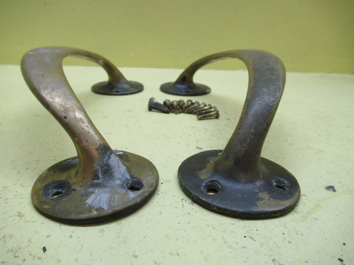 Vintage Solid Brass Pull Handles with Screws 50H x 230L x 70W