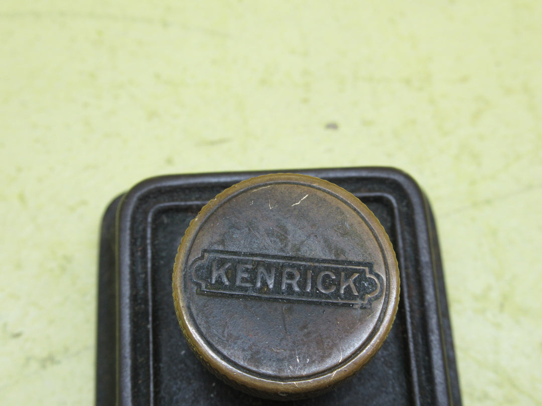 Art Deco Antique Brass Front Entrance Key Lock Pull Handle with Kenrick Night Latch 215L x 26-42W x 40D