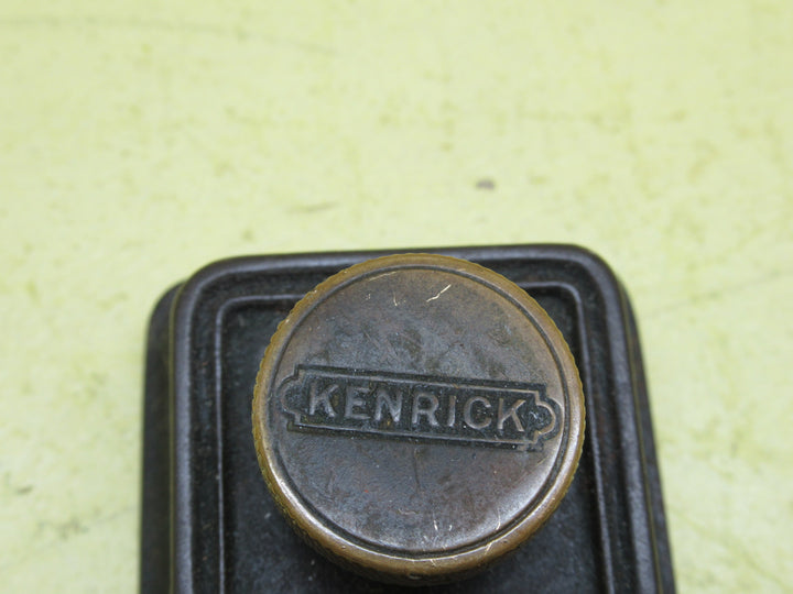Art Deco Antique Brass Front Entrance Key Lock Pull Handle with Kenrick Night Latch 215L x 26-42W x 40D