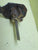 Art Deco Antique Brass Front Entrance Key Lock Pull Handle with Kenrick Night Latch 215L x 26-42W x 40D