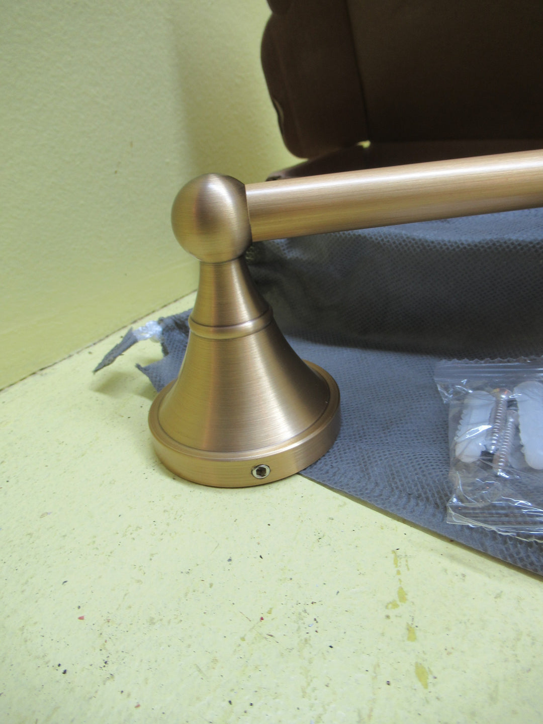 Satin Brass Toilet Roll Holder(New)  70D x 200W x 55Dai