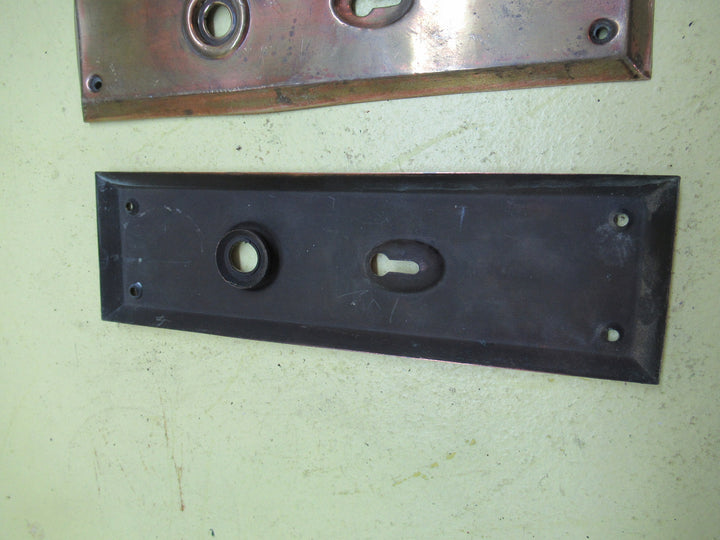 Antique Brass Door Plate with Rectangle Belvedered Edge 215L x 65W x 7D